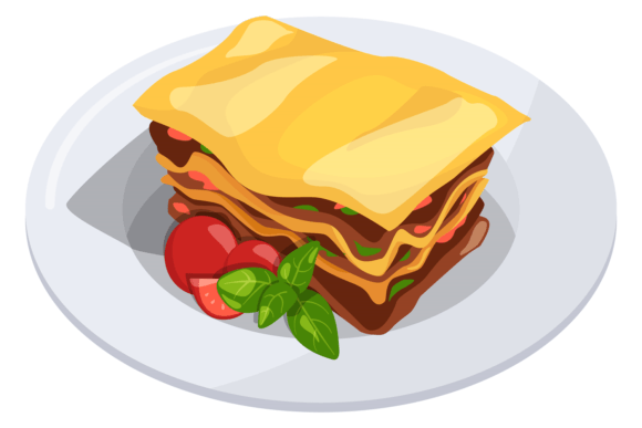 Download Lasagna Cartoon Icon. Tasty Italian Dish - Premium Resources