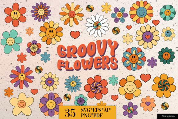 Download Groovy Flowers SVG PNG EPS - Groovy Collection