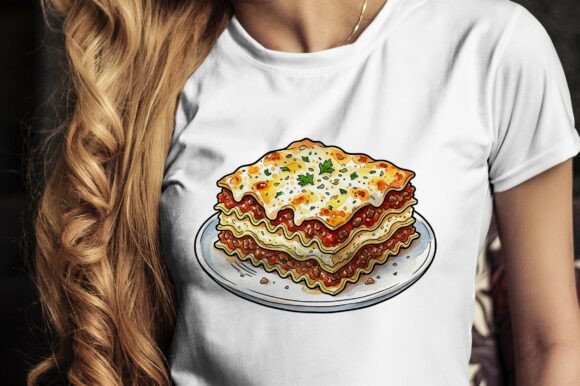 Download Hearty Slice of Baked Lasagna on a Plate - Premium Bundle
