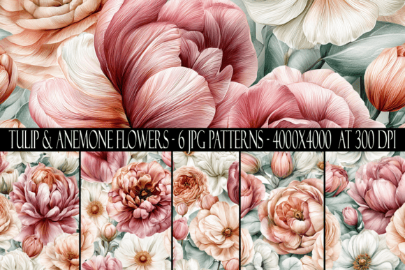 Download Tulip and Anemone Flower Patterns - Flower pattern Collection
