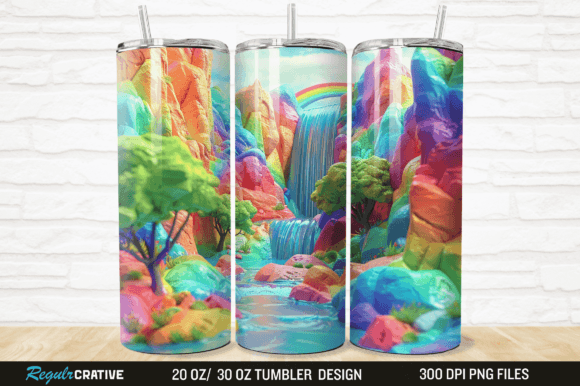 Download 3D Seamless Rainbow Oasis 20/30oz Skinny - Seamless rainbow Collection