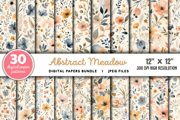 Download Abstract Meadow Flower Pattern Bundle - Flower pattern Collection
