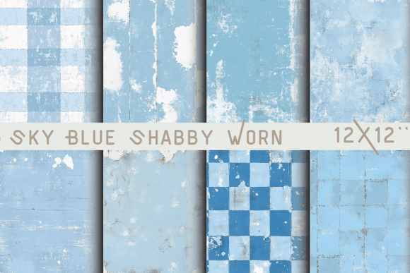 Download Sky Blue Shabby Worn Backdrop - Shabby Collection