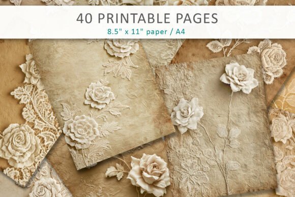 Download Shabby Chic Lace Roses Backgrounds - Premium Resources